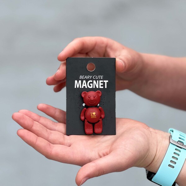I Heart ISU Cardinal Bear Magnet (2"x1")